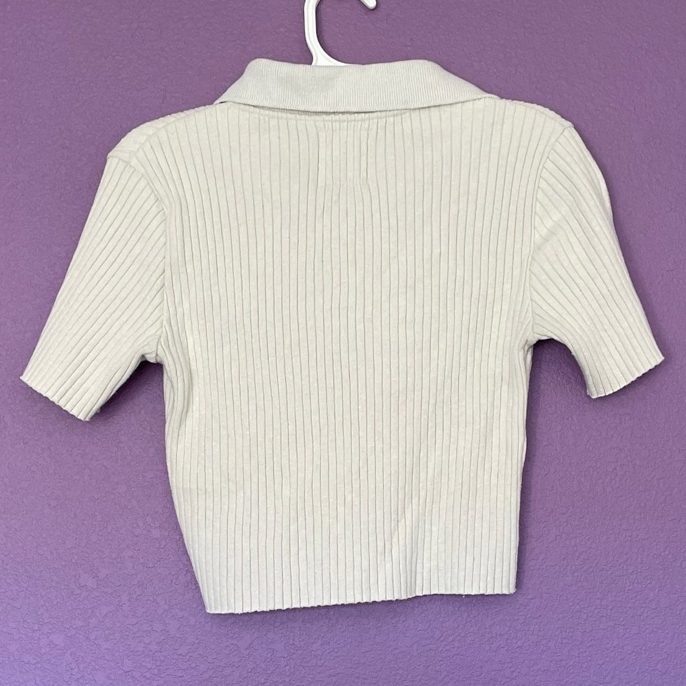 For Days Ribbed Polo Crop, S - Picture 2 of 3